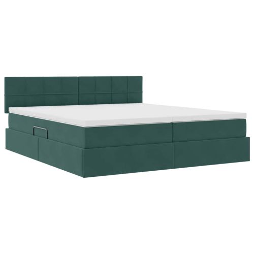 Легло с място за съхранение 2 бр. Тъмен зелен 180 x 200 cm