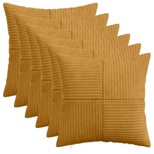 Калъфка за възглавница 6 pcs ALMELO Жълто 45 x 45 cm кордурой