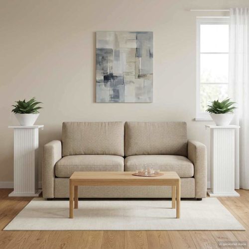 Стойка за растения 2 бр. Бял гланц 30,5 x 30 x 60,5 см