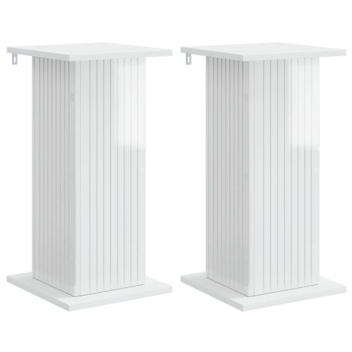 Стойка за растения 2 бр. Бял гланц 30,5 x 30 x 60,5 см