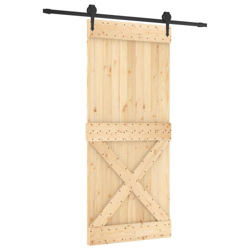 Преплъзваща се врата Естествено и черно 90 x 210 cm