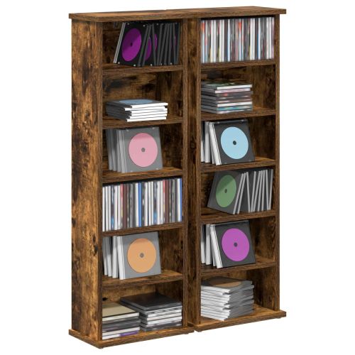 Кабинет за CD 2 бр. Опушен дъб 60 x 17 x 92 см