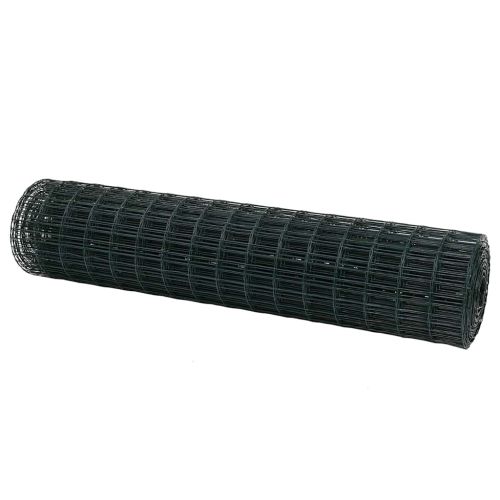 Европейска ограда 1 x 25 m Желязо с PVC покритие Зелено