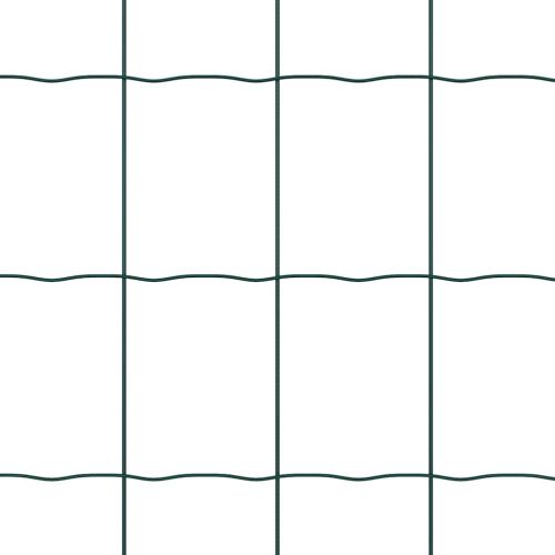 Европейска ограда 1 x 25 m Желязо с PVC покритие Зелено