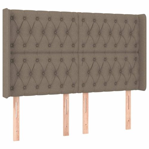 LED горна табла за легло, таупе, 147x16x118/128 см, плат