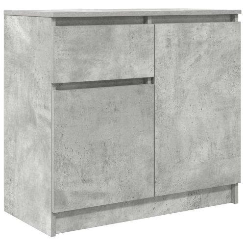 Бюфет с чекмеджета, бетонно сив, 71x35x65 см, инженерно дърво