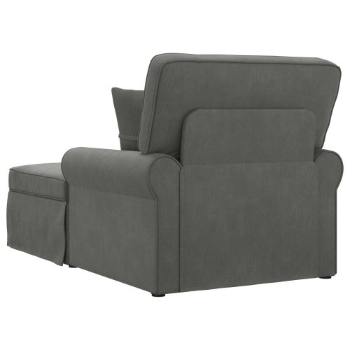 Шезлонг с пола 3 бр. Тъмен сив Кордюрова тъкан 91 x 157 x 91 см