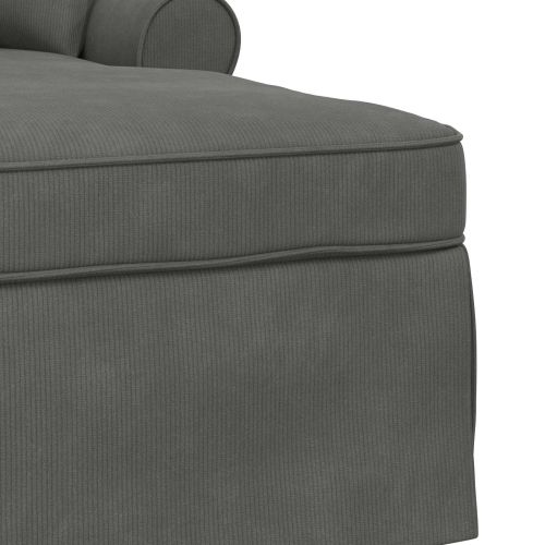 Шезлонг с пола 3 бр. Тъмен сив Кордюрова тъкан 91 x 157 x 91 см