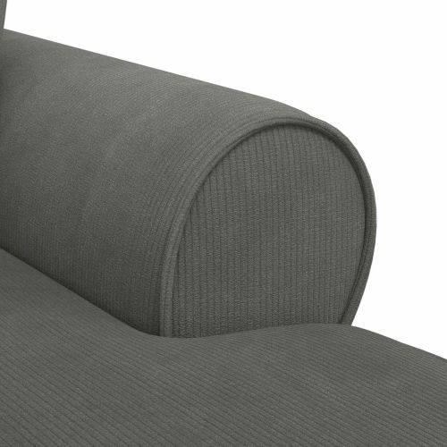 Шезлонг с пола 3 бр. Тъмен сив Кордюрова тъкан 91 x 157 x 91 см