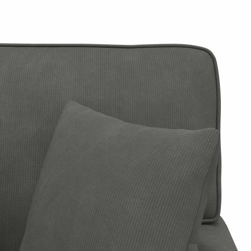 Шезлонг с пола 3 бр. Тъмен сив Кордюрова тъкан 91 x 157 x 91 см
