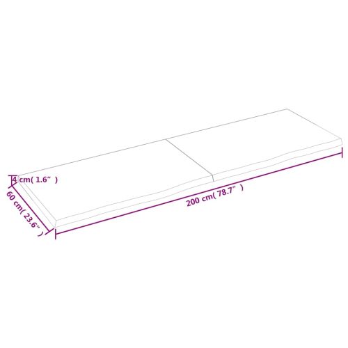 Плот за баня тъмнокафяв 200x60x(2-4)см обработено масивно дърво