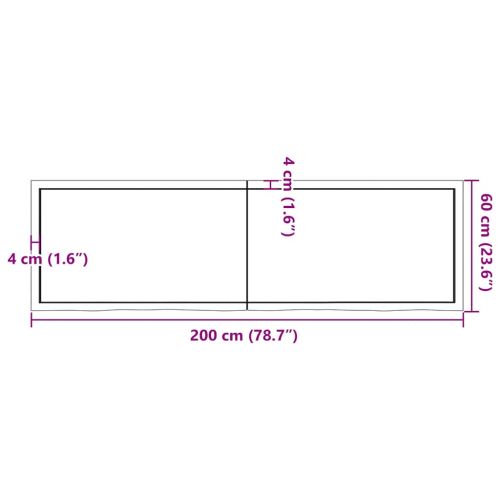 Плот за баня тъмнокафяв 200x60x(2-4)см обработено масивно дърво