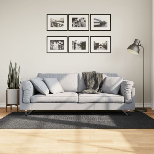 Килим IZA с къс косъм, скандинавски вид, антрацит, 100x200 см