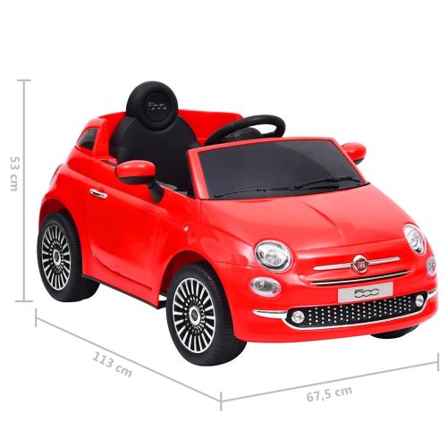 Детска електрическа кола Fiat 500, червена