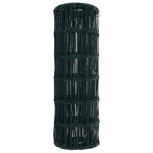 Европейска ограда 0,6 x 10 м Желязо с PVC покритие Зелено