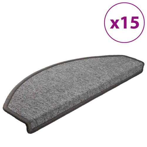 Изтривалки за стълби, 15 бр., 65x24x4 см, тъмносиви, полукръгли, големи