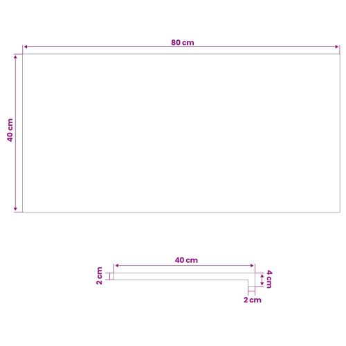 Парапети за прозорци 2 бр. Бяло 80 x 40 x 2 cm Масивен дъб