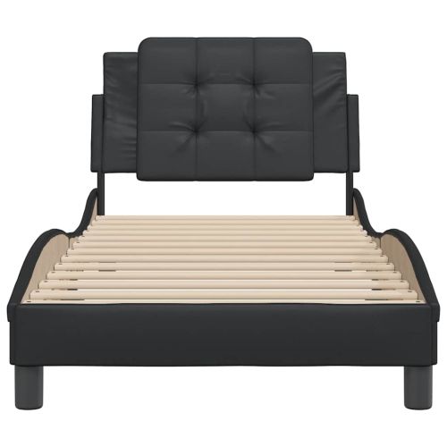 Рамка за легло без матрак Zadar, черна, 90x200 см, изкуствена кожа