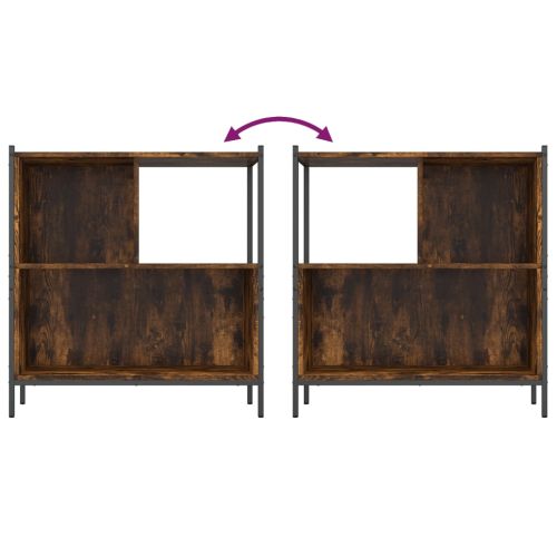 Библиотека, опушен дъб, 72x28x77,5 см, инженерно дърво
