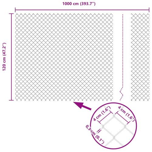 Оградa от мрежа 10 x 1,2 м Стомана Зелено