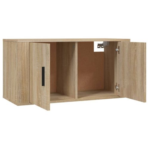 ТВ шкафове за стенен монтаж, 3 бр, сонома дъб, 80x34,5x40 см