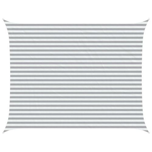 Слънчево платно за сянка Светлосив и бял 3,5 x 4,5 m