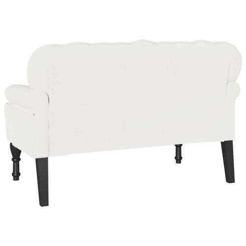 Пейка Честърфилд Бяло 119,5 x 64,5 x 75 см Изкуствена