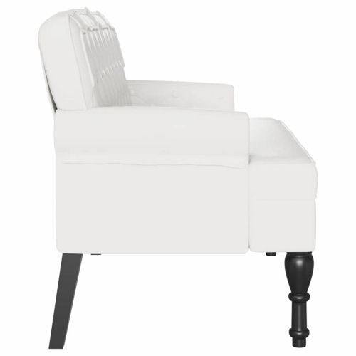Пейка Честърфилд Бяло 119,5 x 64,5 x 75 см Изкуствена