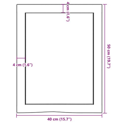 Плот за баня светлокафяв 40x50x(2-4) см обработено дърво масив