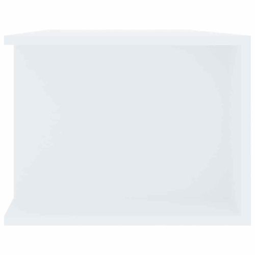 ТВ шкаф с LED осветление, бял, 135x39x30 см