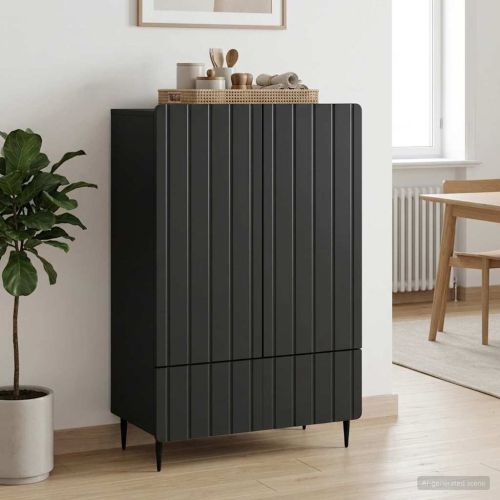 Служебен шкаф Черно 66 x 34,5 x 97 см Инженерна дървесина