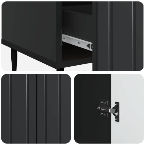 Служебен шкаф Черно 66 x 34,5 x 97 см Инженерна дървесина
