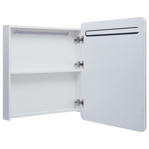 LED шкаф с огледало за баня, 68x9x80 см