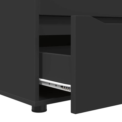 Шкаф за съхранение 60 x 48 x 57 см Инженерна дървесина Черно