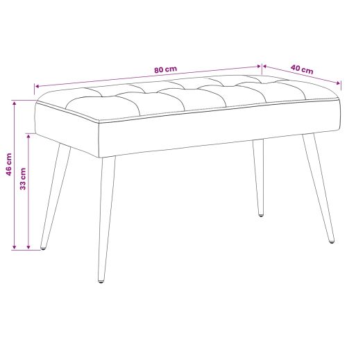 Пейка с копчета Черно 80 x 40 x 46 см Кадифе