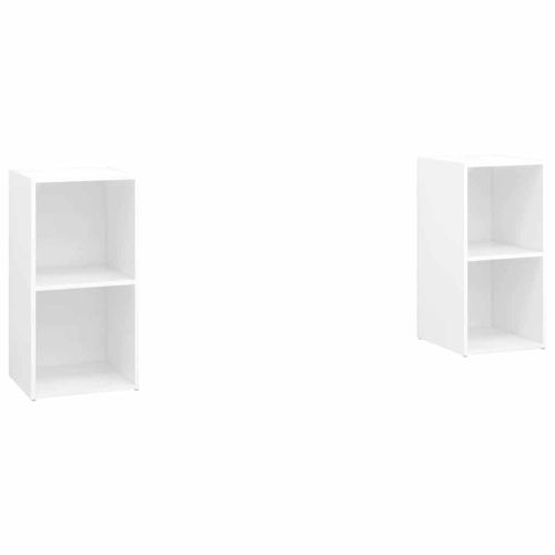 ТВ шкафове, 2 бр, бeли, 72x35x36,5 см, инженерно дърво