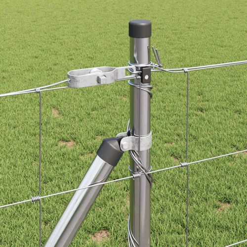 Заварена мрежа от тел с бетонен основание 25 x 0,8 m Сребристо