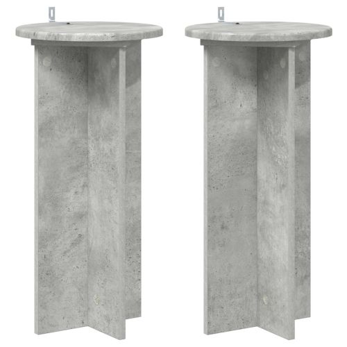 Стойка за растения 2 бр. Бетонно сиво 29,5 x 29,5 x 60 см