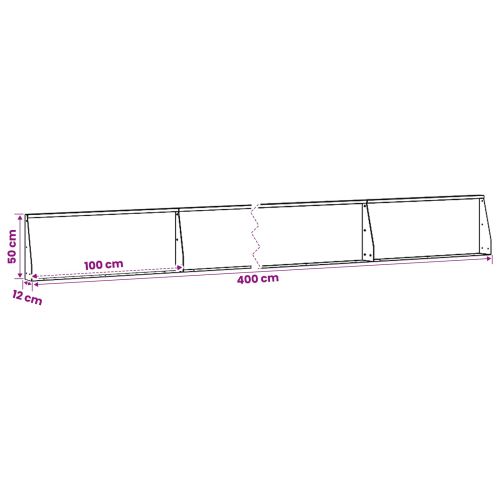 Задържащи стени 4 бр. 100 x 12 x 50 см Стомана Антрацит