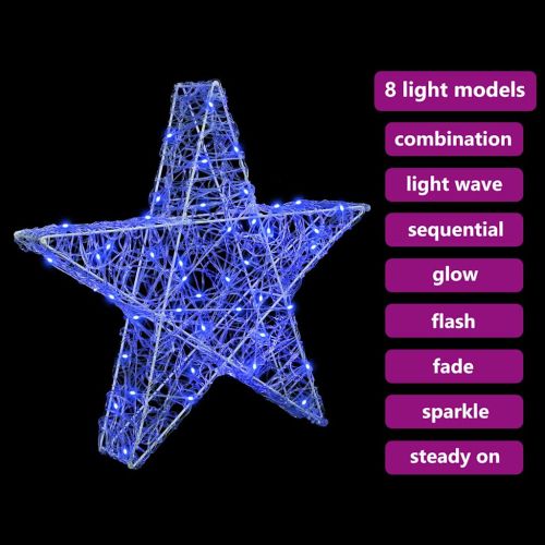 3D звезда 50 LED светодиода Синьо 55 x 53.5 x 10 см Акрил