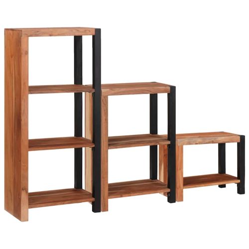 Рафт за книги 6 нива 3 бр. 50 x 30 x 110 см Кафяво