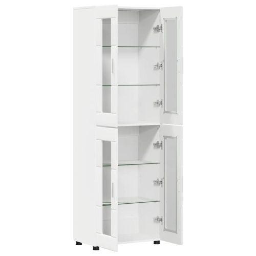 Висок шкаф FLORIN 60 x 35 x 182 см Бяло Инженерна дървесина