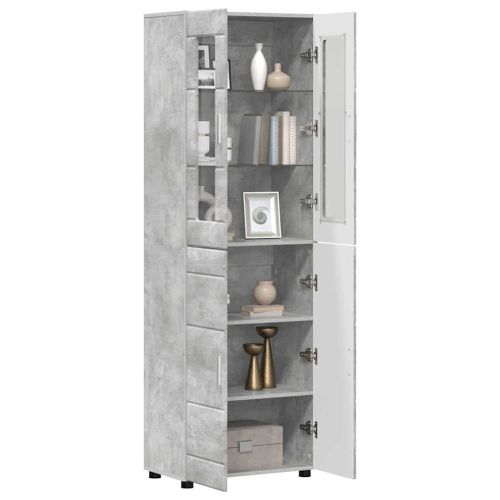 Висок шкаф FLORIN 60 x 35 x 182 см Циментено сиво