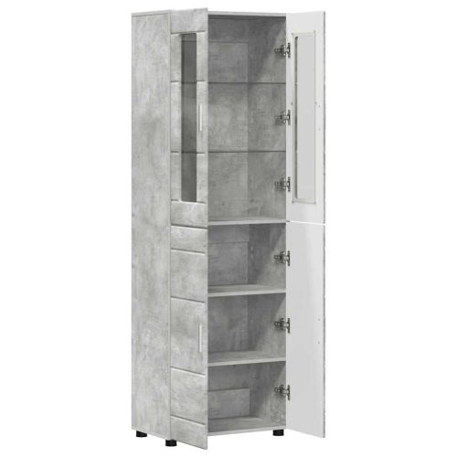 Висок шкаф FLORIN 60 x 35 x 182 см Циментено сиво