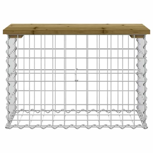 Градинска пейка габионен дизайн 63x31,5x42 см импрегниран бор