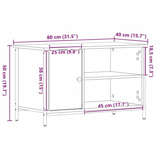 ТВ шкаф 80 x 40 x 50 cm Черен дъб Инженерна дървесина