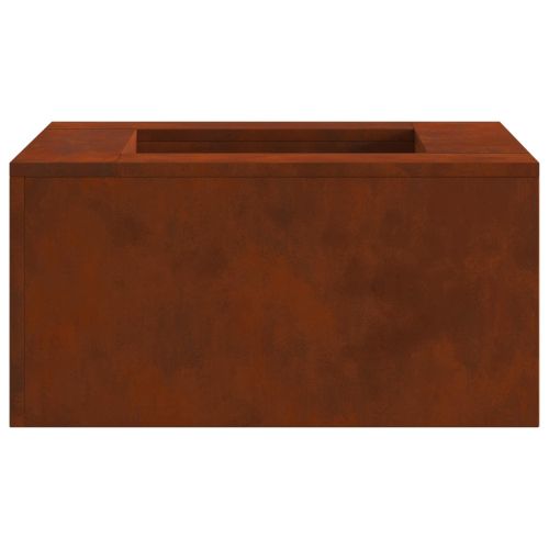 Котел за огън Ръждясало 80 x 80 x 40 cm Патинираща стомана