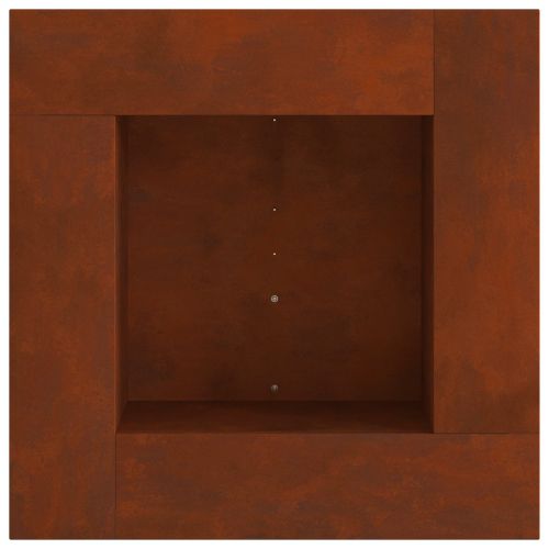 Котел за огън Ръждясало 80 x 80 x 40 cm Патинираща стомана