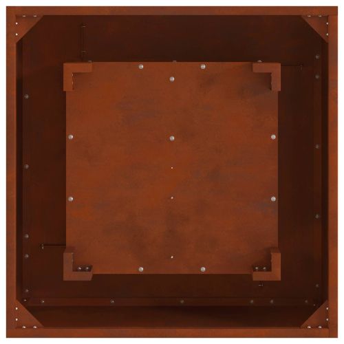 Котел за огън Ръждясало 80 x 80 x 40 cm Патинираща стомана
