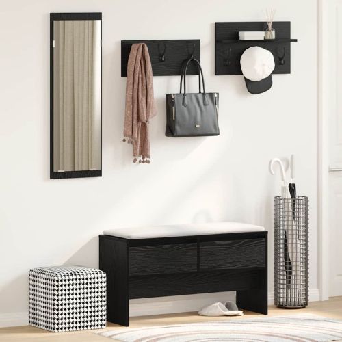 Комплект мебели за антре 4 бр. Черния дъб 90 x 31 x 46,5 см